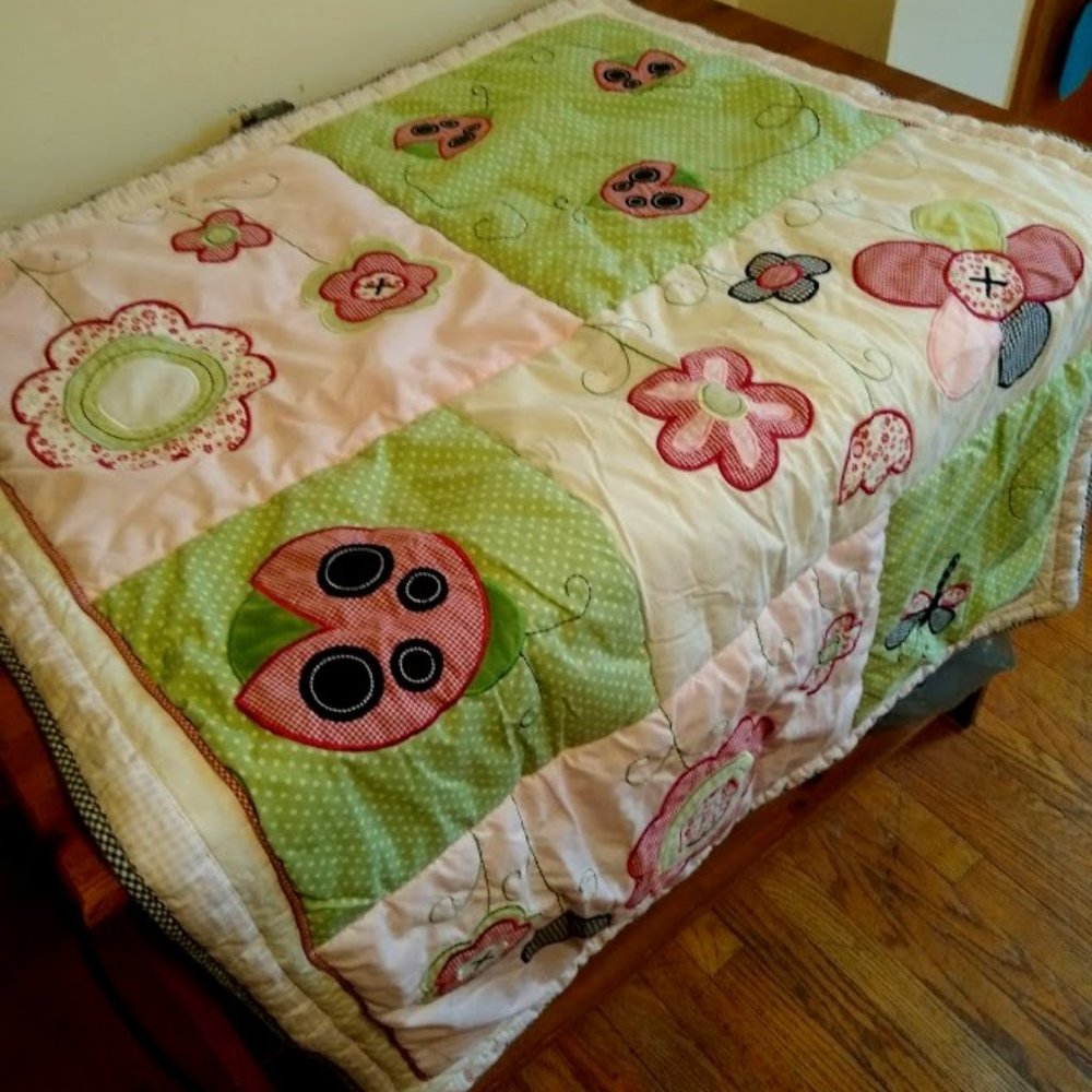 Tiddlywinks Vintage Ladybug Baby Crib Comforter